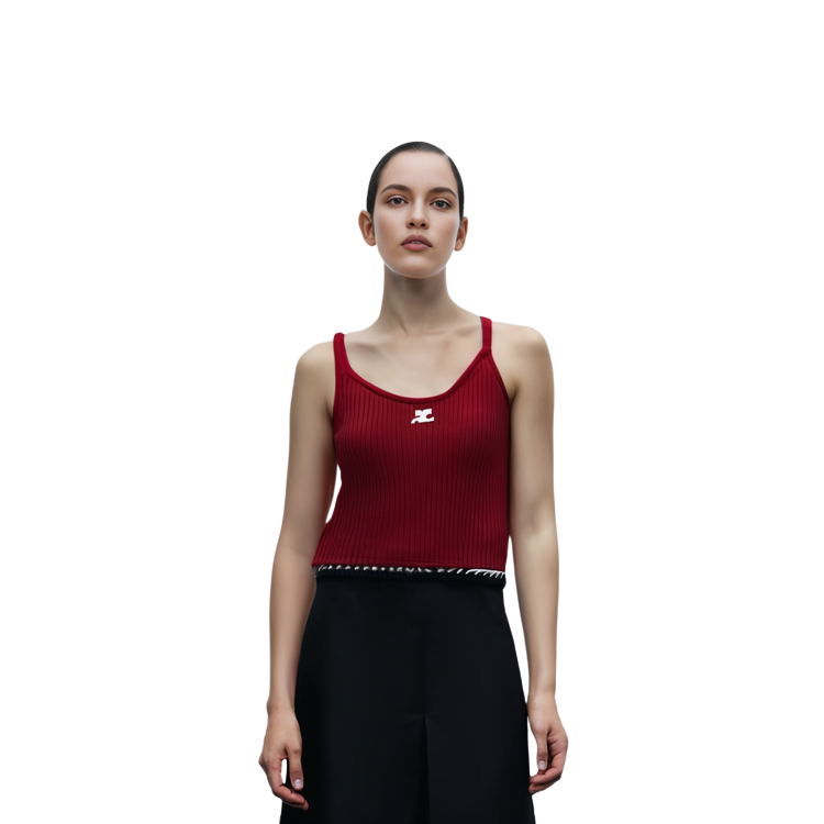 Cheap (W) Courrèges 红色极简主义背心 PERMDE012FI00014034