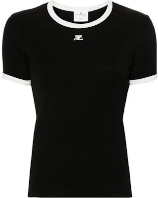 (Women) Courrèges COURREGES Slim Fit Crew Neck Short Sleeve T-Shirt Black VESJTS017JS00709901 Buy (Women) Courrèges COURREGES Slim Fit Crew Neck Short Sleeve T-Shirt Black VESJTS017JS00709901