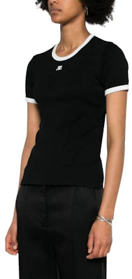 (Women) Courrèges COURREGES Slim Fit Crew Neck Short Sleeve T-Shirt Black VESJTS017JS00709901 Purchase (Women) Courrèges COURREGES Slim Fit Crew Neck Short Sleeve T-Shirt Black VESJTS017JS00709901