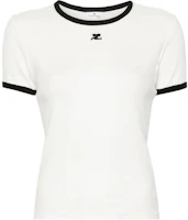(Women) Courrèges COURREGES Slim Fit Crewneck Logo Patch Short Sleeve T-Shirt White VESJTS017JS0070-WHITE (Women) Courrèges COURREGES Slim Fit Crewneck Logo Patch Short Sleeve T-Shirt White VESJTS017JS0070-WHITE