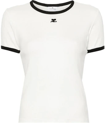 (W) Courrèges 修身版型圓領短袖T恤 白色附標誌補丁 VESJTS017JS0070-WHITE Buy (W) Courrèges 修身版型圓領短袖T恤 白色附標誌補丁 VESJTS017JS0070-WHITE