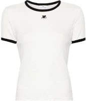 Order (W) Courrèges 修身版型圓領短袖T恤 白色附標誌補丁 VESJTS017JS0070-WHITE