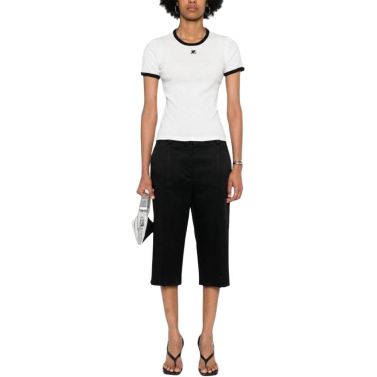 Lookbook (W) Courrèges 修身版型圓領短袖T恤 白色附標誌補丁 VESJTS017JS0070-WHITE