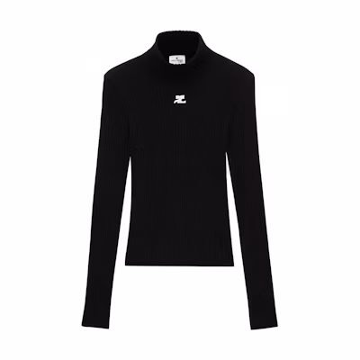 (Women) Courrèges COURREGES Solid Color Turtleneck Slim Fit Knit Sweater. PERMPU022FI00019999