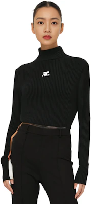 (W) Courrèges 高领修身纯色针织毛衣. PERMPU022FI00019999 3