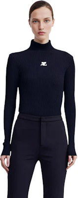 (W) Courrèges 高领修身纯色针织毛衣. PERMPU022FI00019999 Details for (W) Courrèges 高领修身纯色针织毛衣. PERMPU022FI00019999