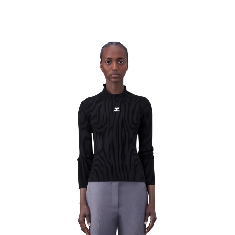 Sizing (W) Courrèges 高领修身纯色针织毛衣. PERMPU022FI00019999