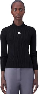 (W) Courrèges 高领修身纯色针织毛衣. PERMPU022FI00019999 Sizing (W) Courrèges 高领修身纯色针织毛衣. PERMPU022FI00019999