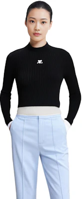 (W) Courrèges 高领修身纯色针织毛衣. PERMPU022FI00019999 1