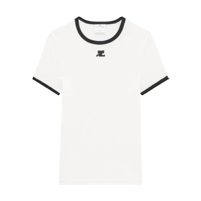 (Women) Courrèges COURREGES White Colorblock Crewneck T-Shirt PERJTS017JS00700098