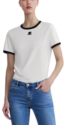 (W) Courrèges COURREGES 白色拼色圆领短袖T恤 PERJTS017JS00700098 Purchase (W) Courrèges COURREGES 白色拼色圆领短袖T恤 PERJTS017JS00700098