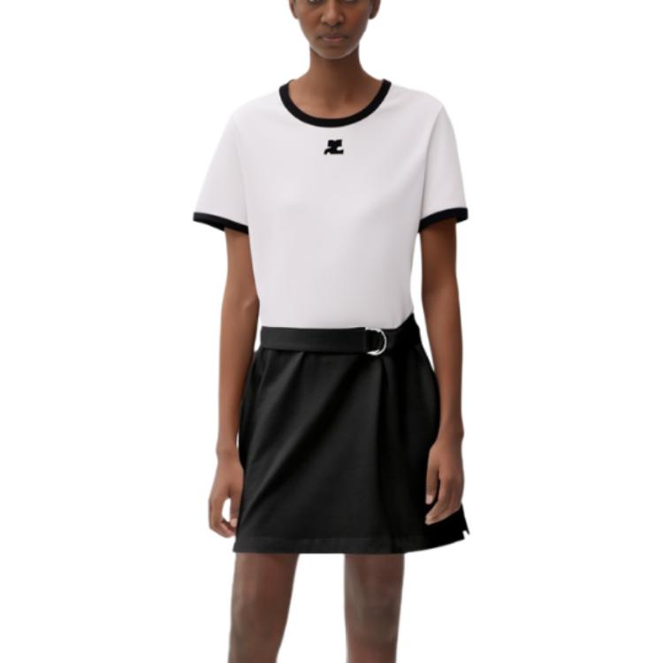 Details for (W) Courrèges COURREGES 白色拼色圆领短袖T恤 PERJTS017JS00700098