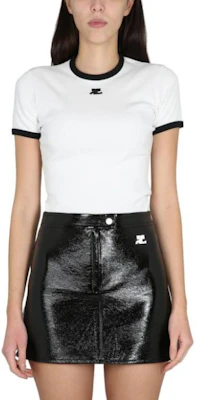 (W) Courrèges COURREGES 白色拼色圆领短袖T恤 PERJTS017JS00700098 Cheap (W) Courrèges COURREGES 白色拼色圆领短袖T恤 PERJTS017JS00700098