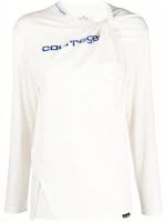 (Women) Courrèges COURREGES White Letter Crewneck Hollow Long Sleeve T-Shirt 123JBD037JS0071-0001 (Women) Courrèges COURREGES White Letter Crewneck Hollow Long Sleeve T-Shirt 123JBD037JS0071-0001