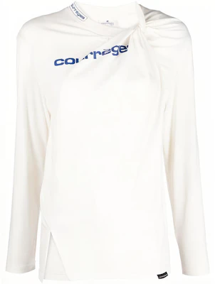 (W) Courrèges 白色字母鏤空長袖圓領T恤 123JBD037JS0071-0001 Buy (W) Courrèges 白色字母鏤空長袖圓領T恤 123JBD037JS0071-0001