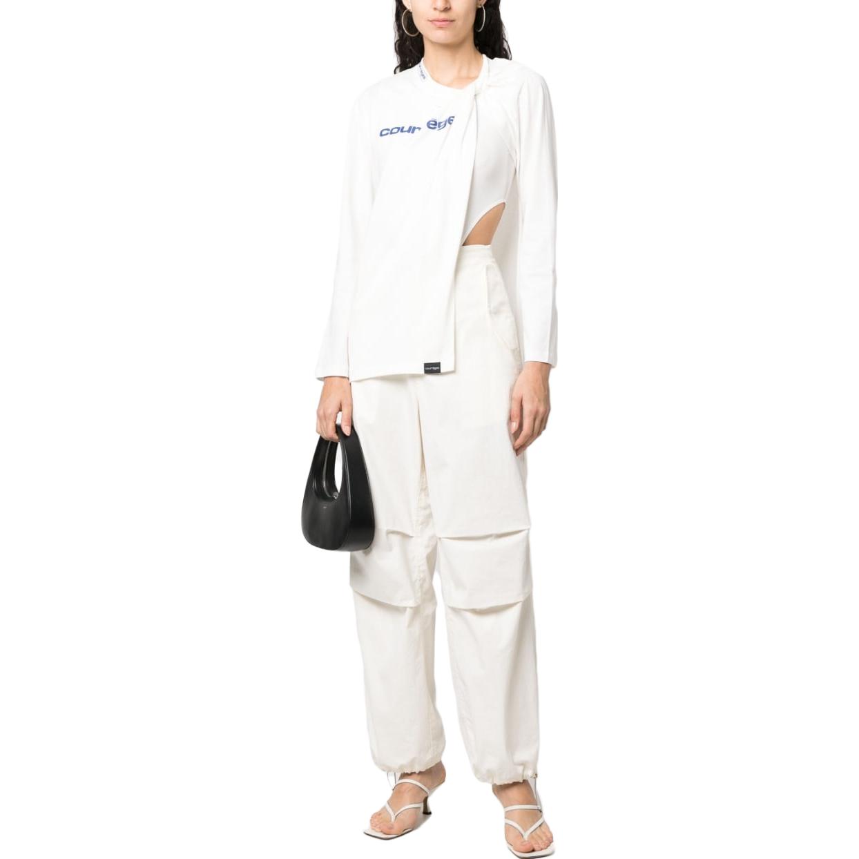 Lookbook (W) Courrèges 白色字母鏤空長袖圓領T恤 123JBD037JS0071-0001