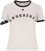 (Women) Courrèges COURREGES Letter Print Crewneck Short Sleeve T-Shirt Grey Taupe 124JTS117JS0093B093 (Women) Courrèges COURREGES Letter Print Crewneck Short Sleeve T-Shirt Grey Taupe 124JTS117JS0093B093