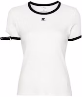 Order (W) Courrèges LOGO修身撞色短袖圓領T恤 SS24 白色 124JTS117JS00700098