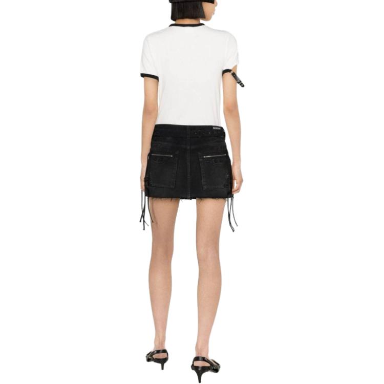 Shop (W) Courrèges 标志修身撞色短袖圆领T恤 SS24 白色 124JTS117JS00700098