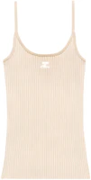 (Women) Courrèges COURREGES Solid Knitted Cami Tank Top Sand Color PERMDE012FI00011007 (Women) Courrèges COURREGES Solid Knitted Cami Tank Top Sand Color PERMDE012FI00011007