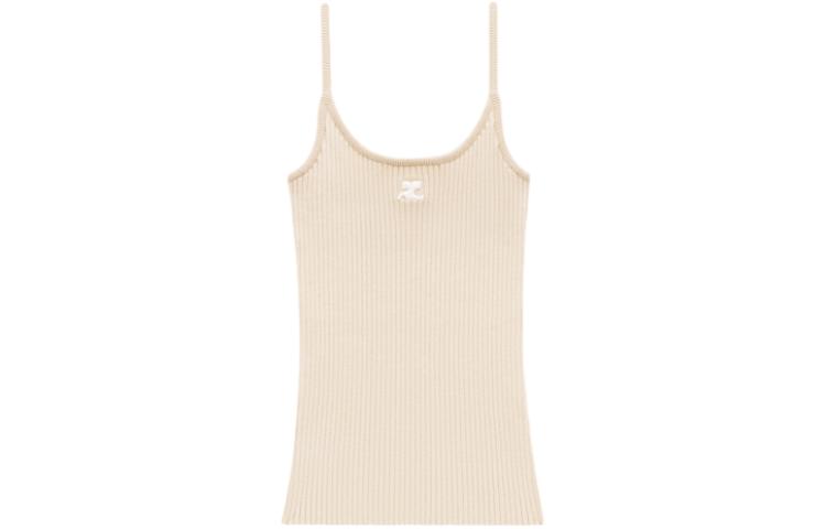 Order (W) Courrèges 米色针织吊带背心 PERMDE012FI00011007