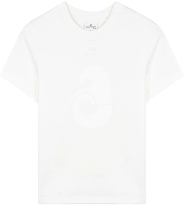 (W) Courrèges SS23 女士白色图案印花圆领短袖T恤 123JTS065JS00580001 Order (W) Courrèges SS23 女士白色图案印花圆领短袖T恤 123JTS065JS00580001