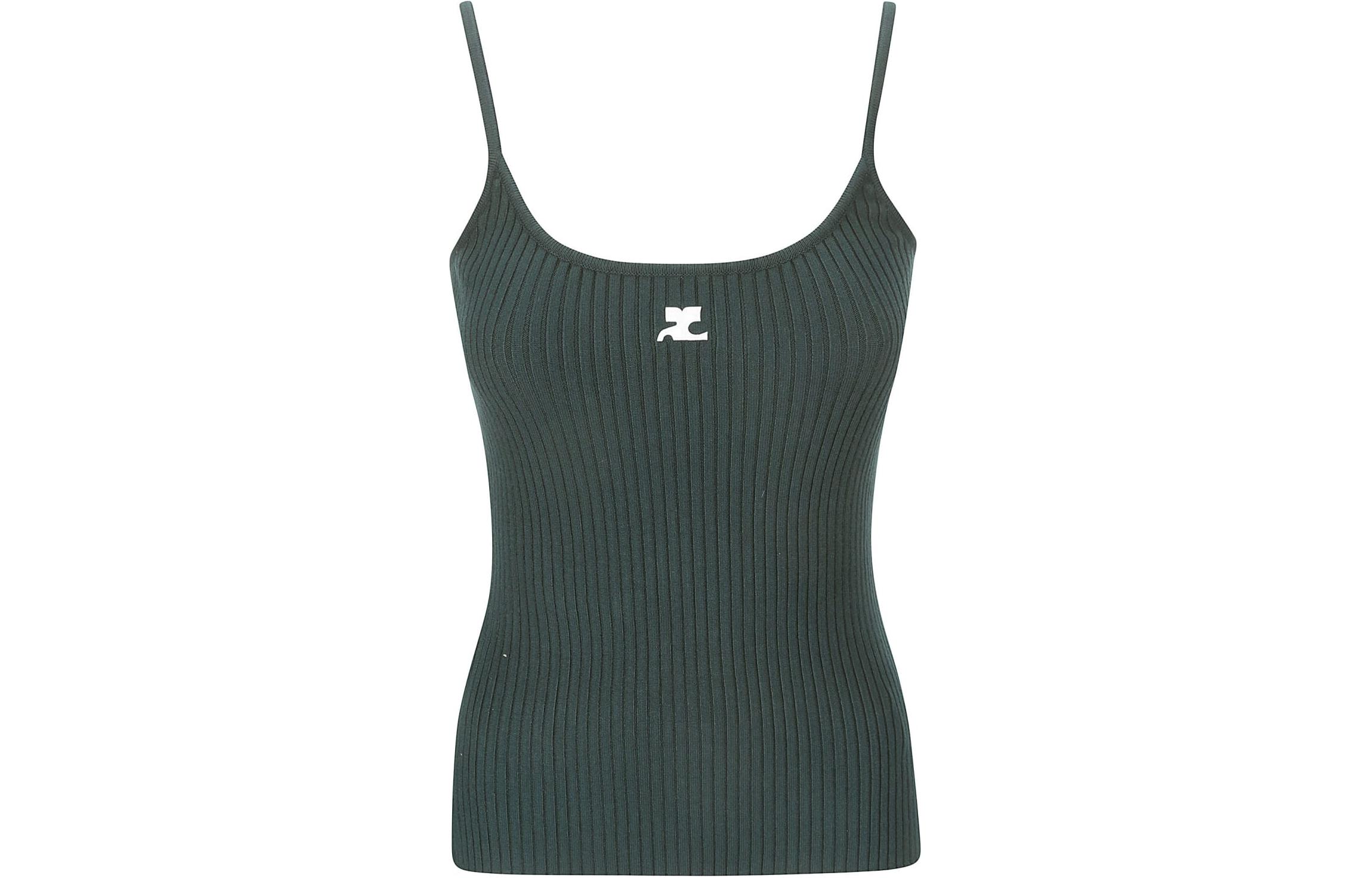 Order (W) Courrèges SS24 綠色方領修身無袖短版上衣 PERMDE012FI00018081