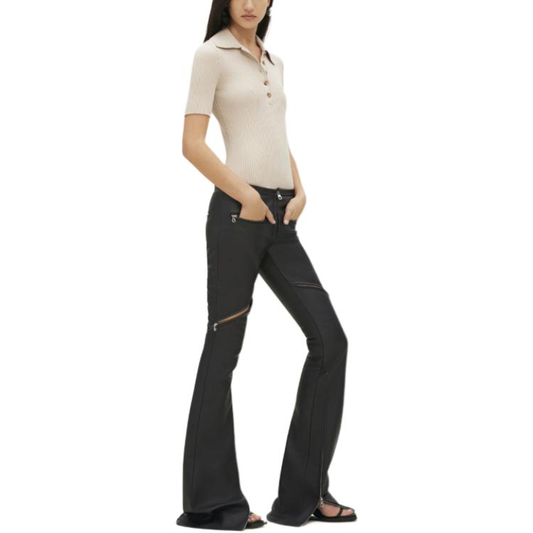 Purchase (W) Courrèges COURREGES SS24 罗纹针织短袖POLO衫 沙色 224MPO029FI00011007