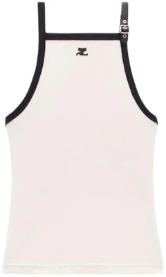 (W) Courrèges SS24搭扣对比无袖上衣 棉质青柠石 时尚 124JDE067JS0070B093 Order (W) Courrèges SS24搭扣对比无袖上衣 棉质青柠石 时尚 124JDE067JS0070B093