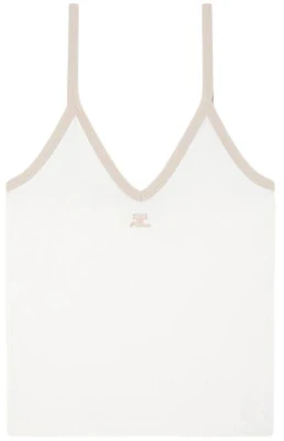 (W) Courrèges SS24 拼色V領背心 白色/傳統白 224JDE075JS0070B131 Buy (W) Courrèges SS24 拼色V領背心 白色/傳統白 224JDE075JS0070B131