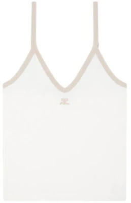 (W) Courrèges SS24 拼色V領背心 白色/傳統白 224JDE075JS0070B131 Order (W) Courrèges SS24 拼色V領背心 白色/傳統白 224JDE075JS0070B131