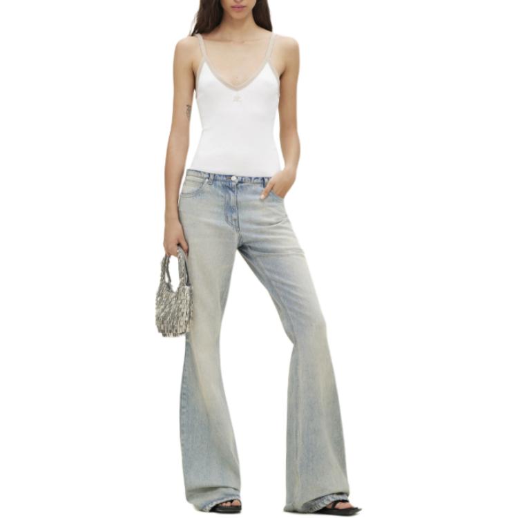 Lookbook (W) Courrèges SS24 拼色V領背心 白色/傳統白 224JDE075JS0070B131