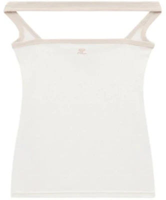 (W) Courrèges SS24 对比刺绣白色无袖上衣 Heritage款式 224JTO301JS0070B131 Buy (W) Courrèges SS24 对比刺绣白色无袖上衣 Heritage款式 224JTO301JS0070B131