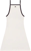 (Women) Courrèges COURREGES Y2K White Buckle Strap Mini Dress with Logo Print for Women. 124JRO364JS0070B093 (Women) Courrèges COURREGES Y2K White Buckle Strap Mini Dress with Logo Print for Women. 124JRO364JS0070B093
