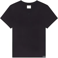 (Women) COURREGES Black Solid Color Loose Fit Crew Neck T-Shirt VESJTS006JS01079999 (Women) COURREGES Black Solid Color Loose Fit Crew Neck T-Shirt VESJTS006JS01079999