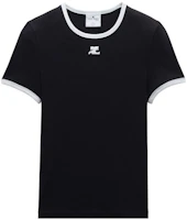 (Women) Courreges Courrèges Two-Tone Crewneck T-Shirt Black PERJTS017JS00709901 (Women) Courreges Courrèges Two-Tone Crewneck T-Shirt Black PERJTS017JS00709901
