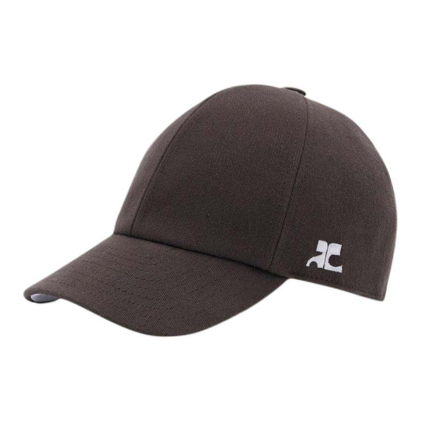 (Women) Courreges Logo Cotton Cap Brown . 124ACT033CO00241093 hat