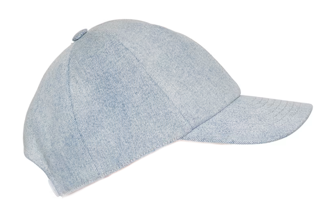 (Women) COURREGES Solid Cotton Blue Baseball Cap for Women 241783F016006