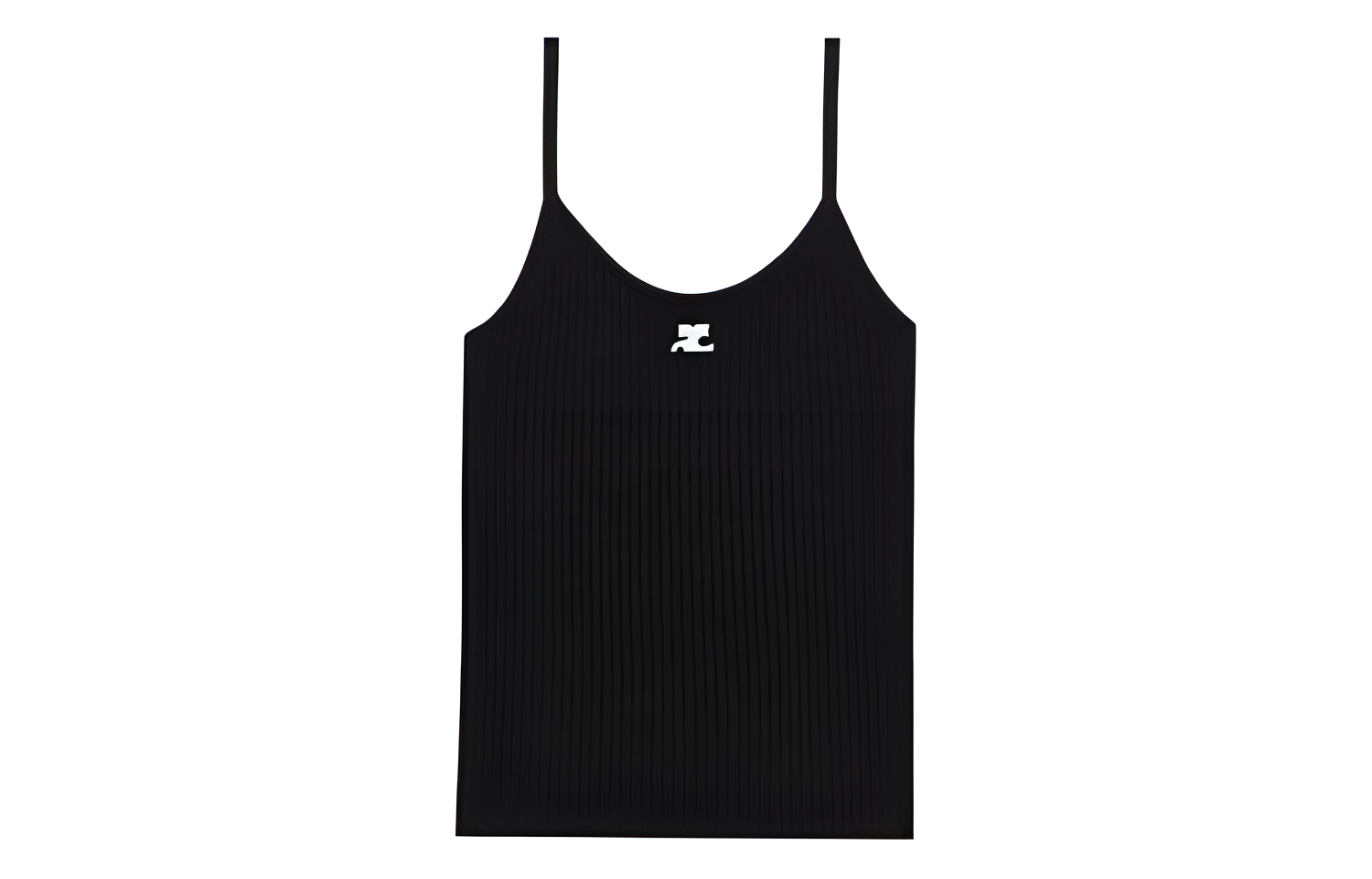 (Women) Courreges Solid Knit Tank Top Black PERMDE012FI0001