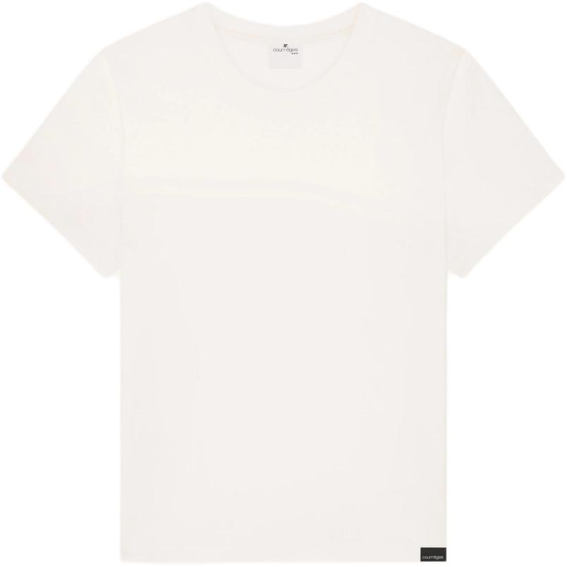 (Women) Courreges White Crewneck Straight-Fit Short-Sleeve Pullover T-Shirt VESJTS006JS01070001