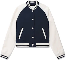 (Women) COVERNAT SS24 Navy Blue Raglan Sleeve Colorblock Baseball Cardigan CO2401JK70NA (Women) COVERNAT SS24 Navy Blue Raglan Sleeve Colorblock Baseball Cardigan CO2401JK70NA