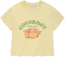 (Women) COVERNAT SS24 Peach Graphic Crop Top Trendy Casual Breathable T-Shirt CO2402ST78LY (Women) COVERNAT SS24 Peach Graphic Crop Top Trendy Casual Breathable T-Shirt CO2402ST78LY