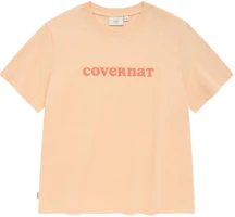(Women) COVERNAT SS24 Salmon Pink Logo Casual Vintage Fit T-Shirt. CO2402ST95SM (Women) COVERNAT SS24 Salmon Pink Logo Casual Vintage Fit T-Shirt. CO2402ST95SM