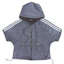 Sizing (W) 奶油苏打LAB四色线条短款短袖拉链连帽衫灰色 CHZZ41S075