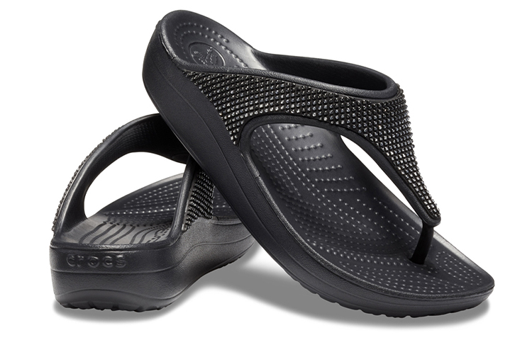 Shop (W) Crocs ''Nero con Gemme Brillanti'' 205743-0FE