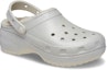 Lookbook (W) Crocs 女款經典厚底閃亮毛絨銀色拖鞋 210413-040