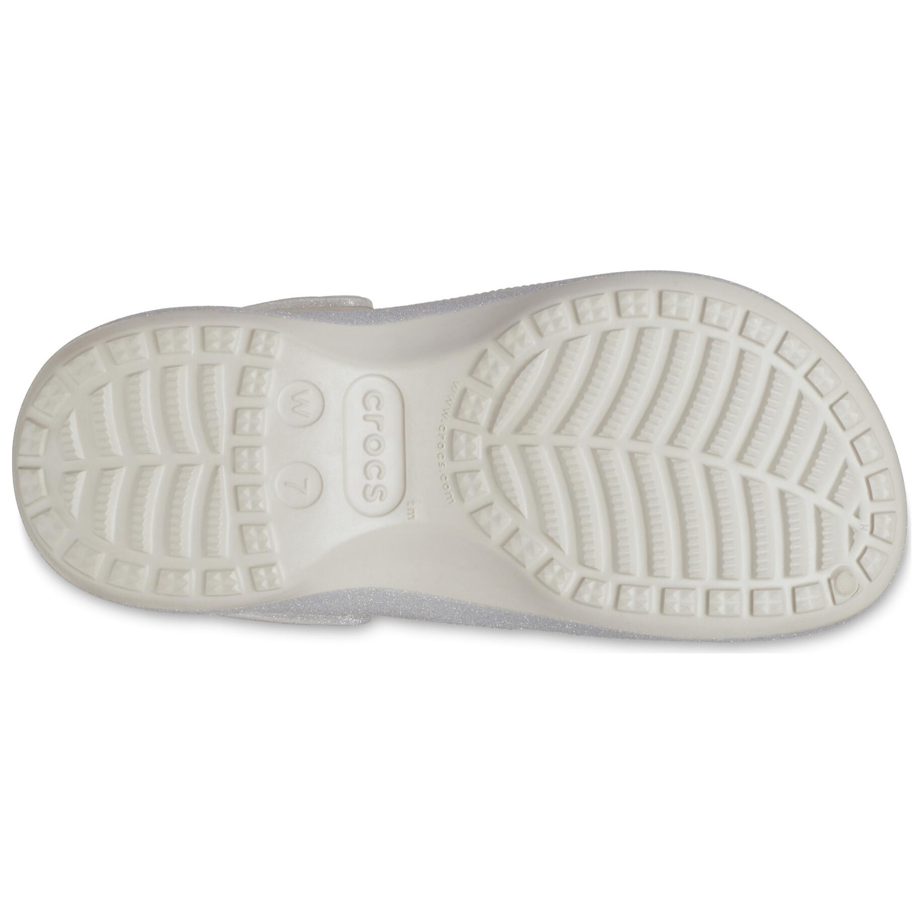 Details for (W) Crocs 女款經典厚底閃亮毛絨銀色拖鞋 210413-040