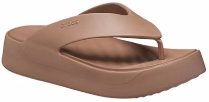 Lookbook (W) Crocs 女款 Getaway 厚底人字拖鞋 奶咖色 209410-2Q9