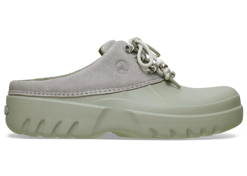 (Women) Crocs Axle Suede Mule 'Elephant' 214137-1LM