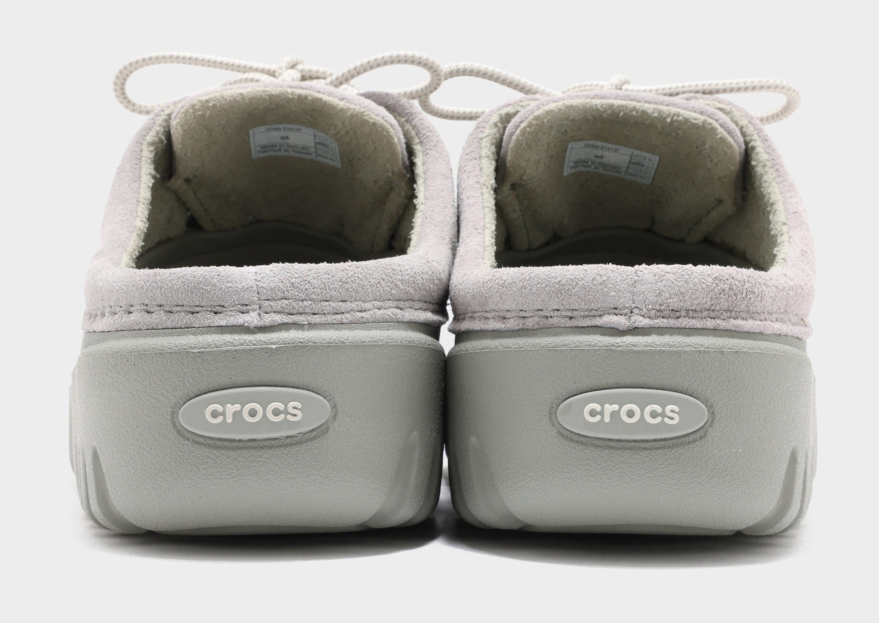 Lookbook (Women) Crocs Axle Suede Mule 'Elephant' 214137-1LM
